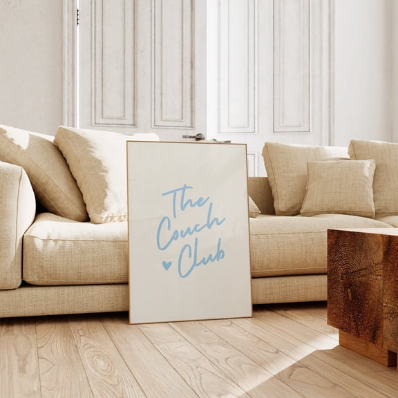 The Couch Club Light Blue Print Trendy Wall Art Prints Neutral Wall Decor Trendy Art Living Room Decor Bar Cart Art S Home Decor #898, Stretched Canvas Size 8x12