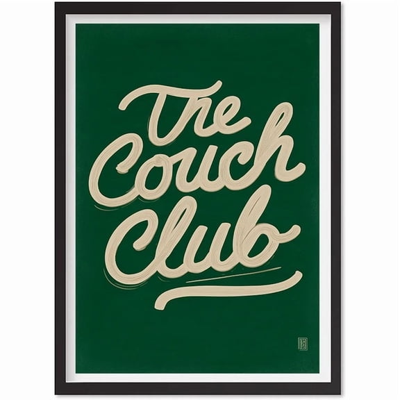 The Couch Club Poster – Cozy Retro Wall Art Print Home Decor, Matte Canvas Stretched, Posters for Room Bedroom Living Room Bathroom Wall Decor, Posters & Art Prints, Gift.