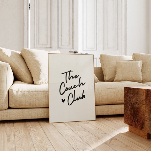 The Couch Club Print Trendy Wall Art Prints Neutral Wall Decor Trendy Art Living Room Decor Bar Cart Art S Home Decor #813, Stretched Canvas Size 8x12