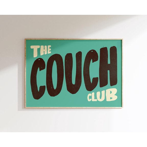 Couch Club Typography Homebody Entryway Gallery Wall Decor Unframed Paper Print