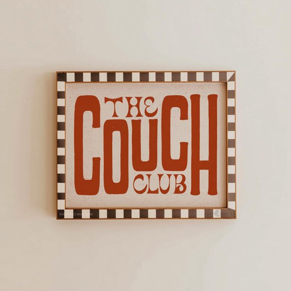 Couch Club Typography Homebody Wall Art Home Gallery Display Accent Collection Statement Interior