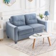 thumbnail image 1 of Small Chenille Loveseat – Comfortable Sectional Couch for Living Room, Bedroom, Office, Modern Design, 1 of 10