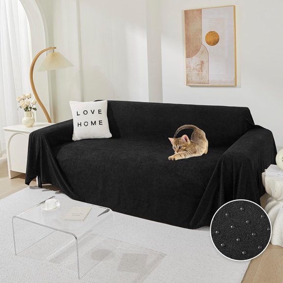 Couch Cover for 3 Cushion Cat Scratch Proof Couch Protector Washable Non Slip Sofa Covers Sectional Couch Covers for Dogs Soft L Shape Sofa Slipcover for Pets Kids,