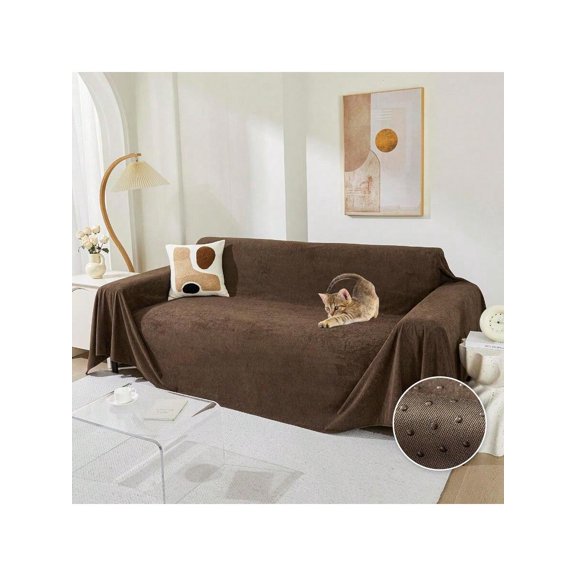 Couch Cover For 3 Cushion Cat Scratch Proof Couch Protector Washable Sofa Covers Sectional Couch Covers For Dogs Soft L Shape Sofa Slipcover For Pets 91 X 134 Brown