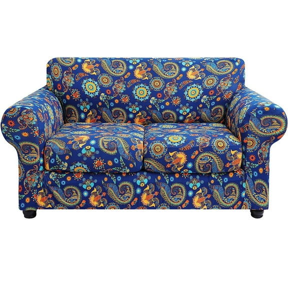 Couch Cover, Covers, Floral Pattern, Stretch, Printed, 3 Pieces, Sofa Slipcovers, for 2 Cushion Couch Sofa, Washable Furniture Protector for Dogs
