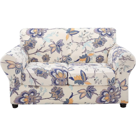 Couch Cover, Covers, Floral Pattern, Stretch, Printed, 3 Pieces, Sofa Slipcovers, for 2 Cushion Couch Sofa, Washable Furniture Protector for Dogs