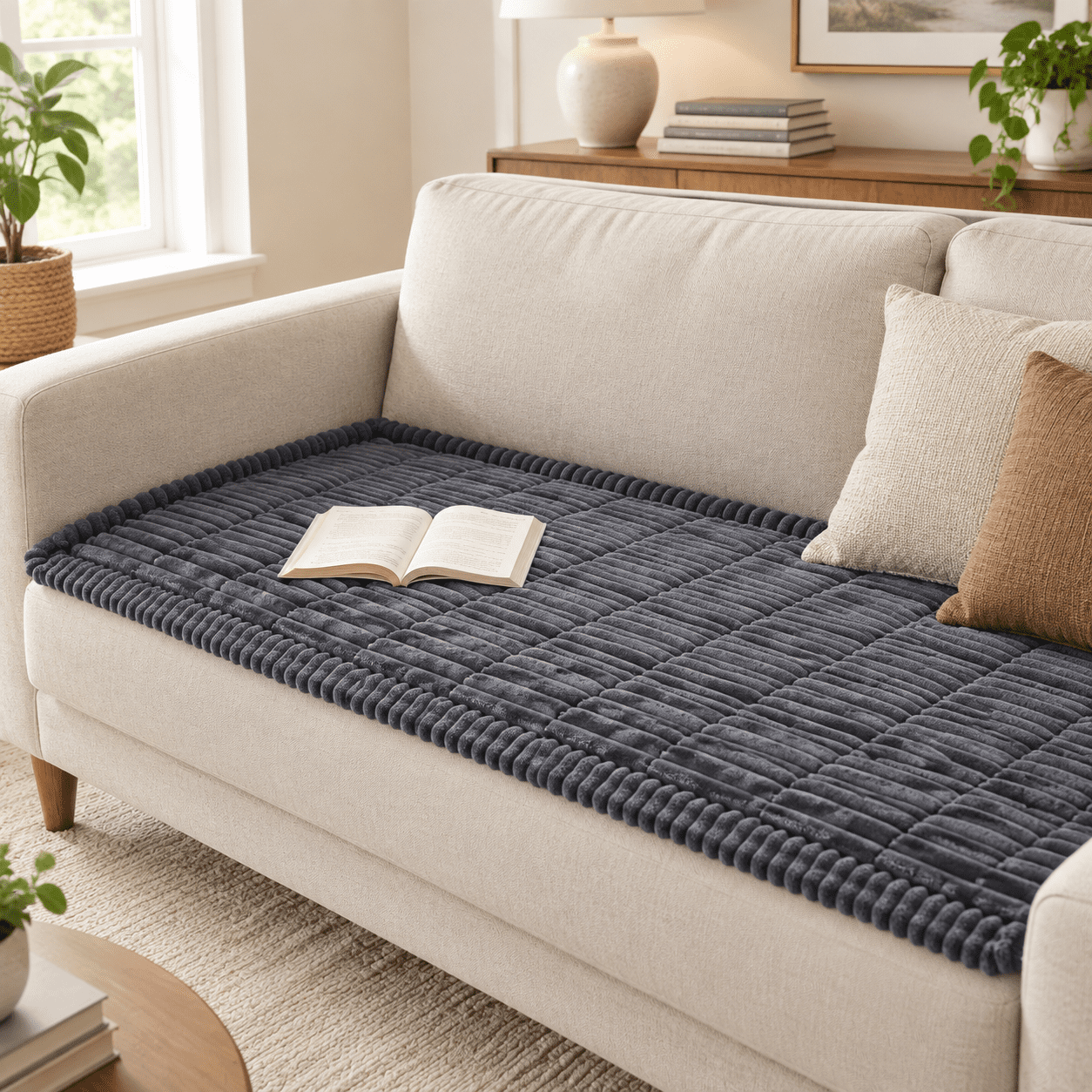 Couch Cover Non-slip Sofa For 3 Cushion Dark Grey - Walmart.com