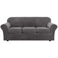 thumbnail image 1 of Couch Cover Polyester-Cotton Blend, Sofa Cover All-Inclusive Elastic Sofa Cover Gray For Two. (Gray-B), 1 of 8