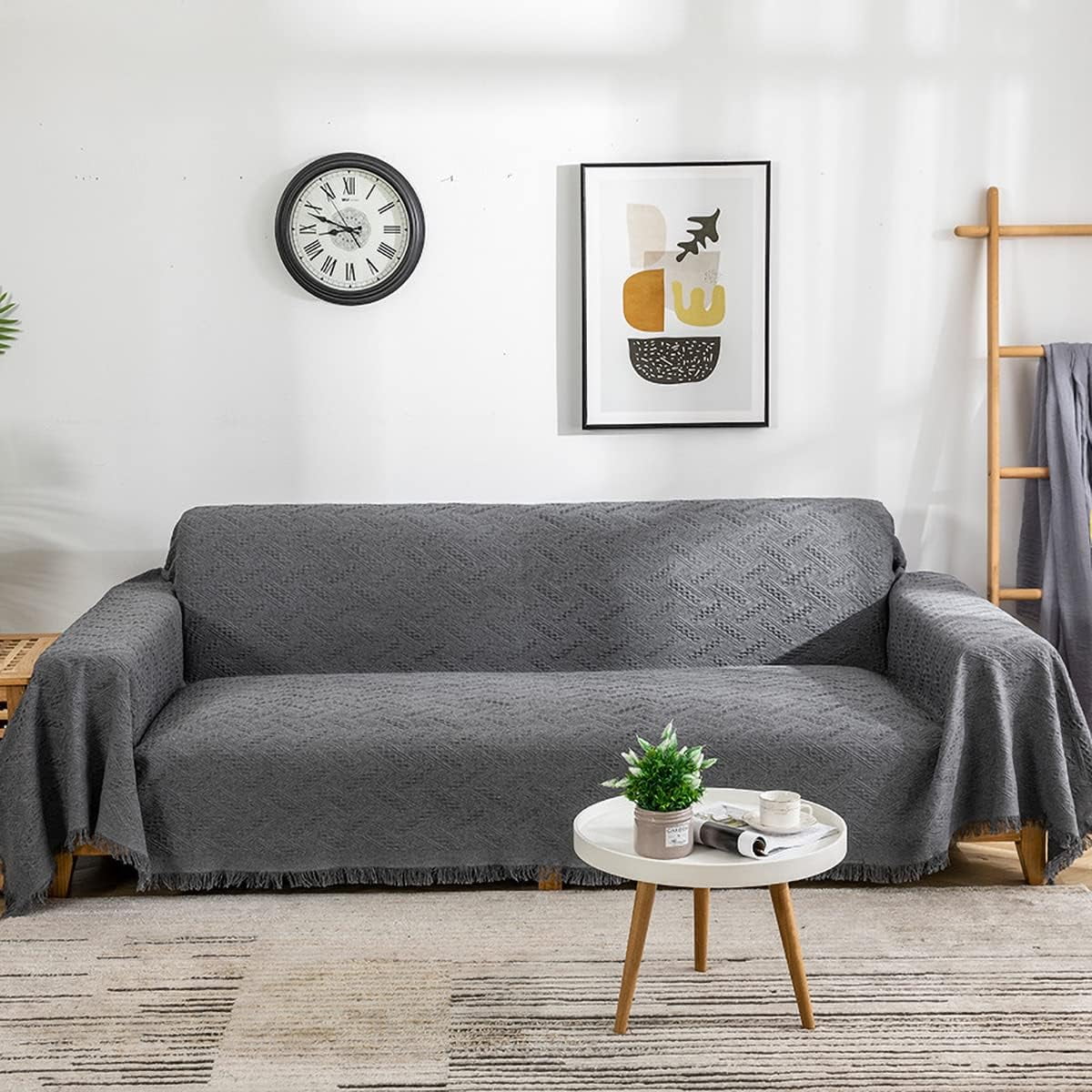 Couch Cover Sheet Blanket, Oversized Reversible Covers for 3-4 Cushion High Backed Backrest Sofa, Extra Large Furniture Decoration Covers Sofa Slipcovers, L Shape U-Shaped Sectional Protector