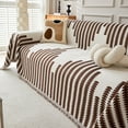 thumbnail image 1 of Couch Cover Sofa Covers Cushion with Tassel for Winter, Slipcovers Line Pattern Couch Covers, Warm & Non-Slip Seat Pad Home Decor for Living Room, Cozy Support for Sectional Couches(Brown), 1 of 6