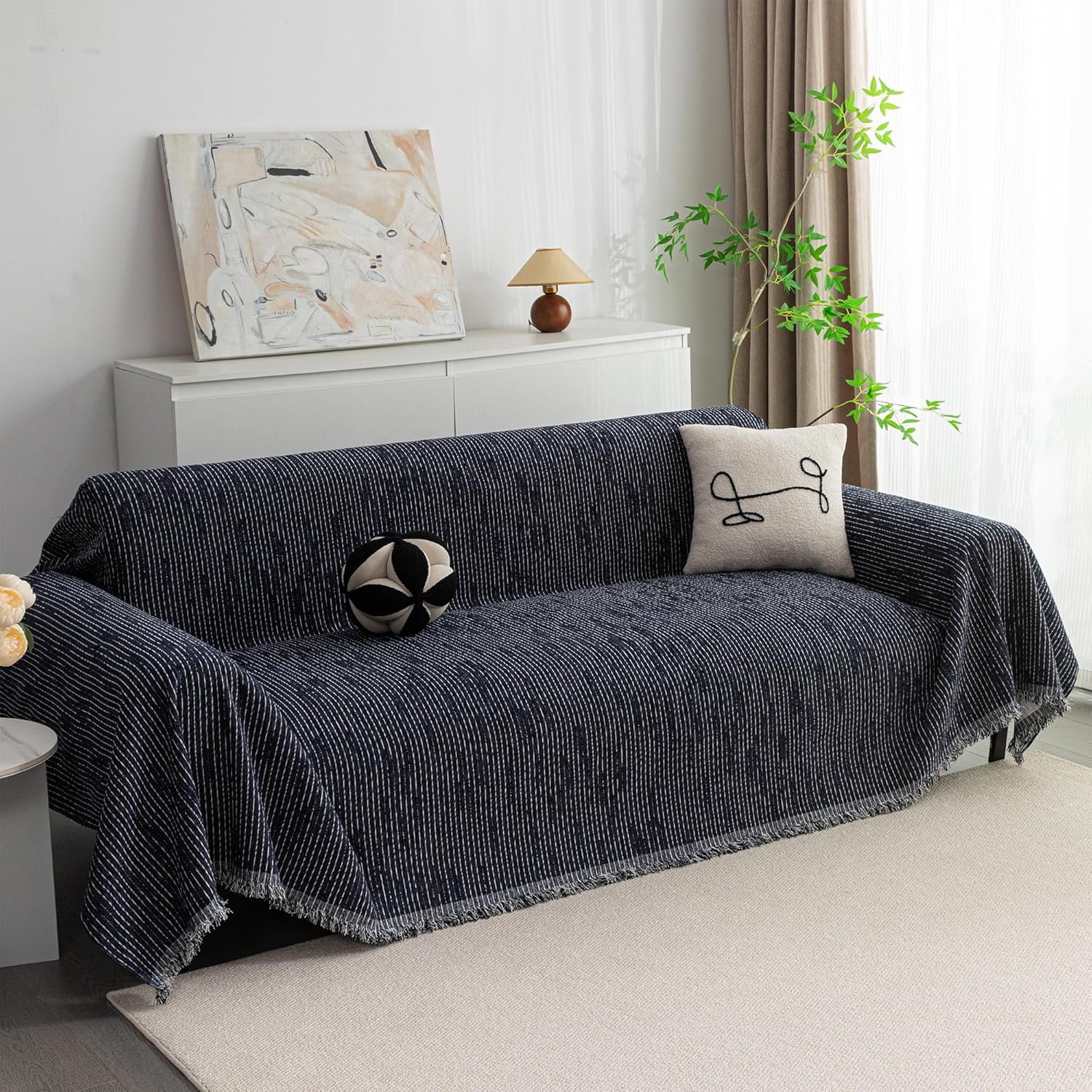 Couch Covers for 2 Cushion Sofa, Chenille L Shape Sectional Cover - Pet ...