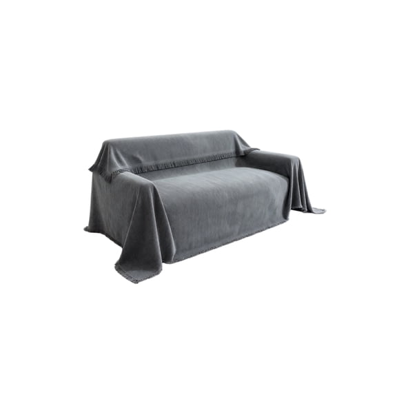 Couch Cover for Sofa Gray Herringbone Chenille Blanket 94 Inch X 51 Inch Universal Full Cover Furniture Protector for Living Room Decor