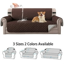 Couch Covers 3 Cushion Couch Waterproof Sofa Cover Machine Washable, Candey Couch Cushion Covers Non Slip Furniture Protector Slipcover for Pets Dogs Children Living Room (Brown, 66")