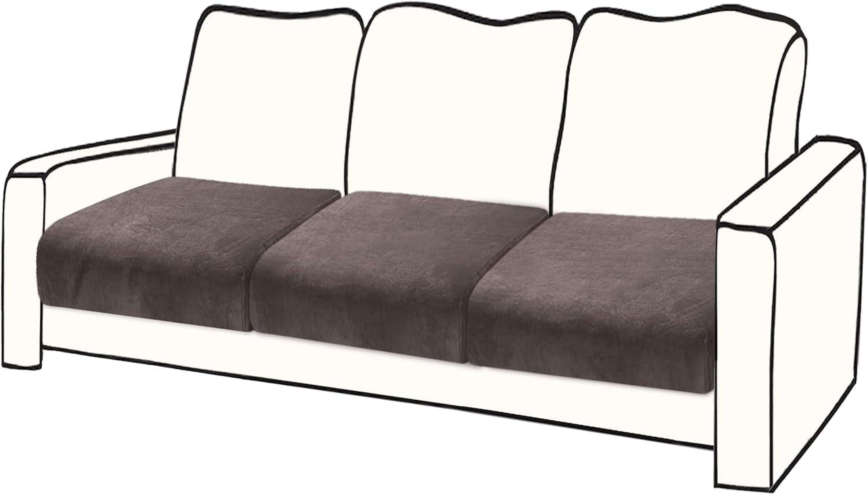 Couch Covers, 3 Pieces Couch Cushion Cover Velvet, Seat Cushion Cover, Stretch Sofa Covers, Separate Sectional Sofa Slipcovers, Furniture Protector(3-Seater or Backrest, Coffee)