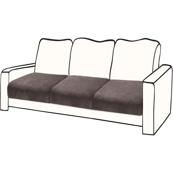 Couch Covers, 3 Pieces Couch Cushion Cover Velvet, Seat Cushion Cover, Stretch Sofa Covers, Separate Sectional Sofa Slipcovers, Furniture Protector(3-Seater or Backrest, Coffee)