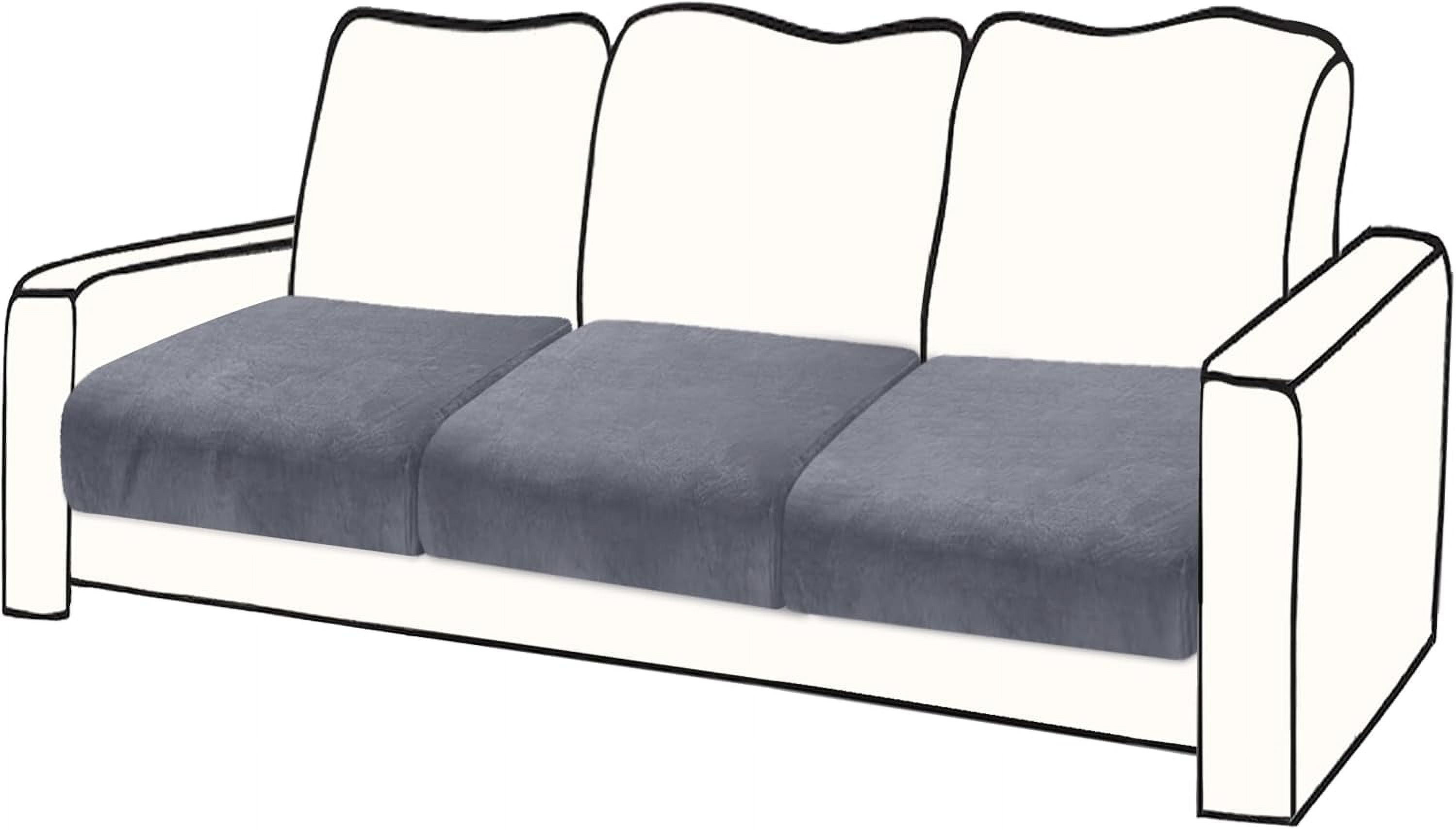 Couch Covers, 3 Pieces Couch Cushion Cover Velvet, Seat Cushion Cover, Stretch Sofa Covers, Separate Sectional Sofa Slipcovers, Furniture Protector(3-Seater or Backrest, Dark Grey)