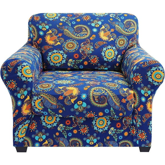 Couch Covers, Chair/Sofa Covers, Floral Pattern, Stretch, Printed, , Armchair Slipcover, Separate Couch Cushion Slipcover, Furniture Protector for Dogs