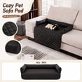 thumbnail image 1 of Couch Covers for Dogs and Cats, Fuzzy Dog Sofa Bed with Cream Square Plaid, Plush Pet Couch Cover Bed, Thickened Quilted Furniture Protector Mat for Large Medium Pets(29.5Inch,Black), 1 of 6