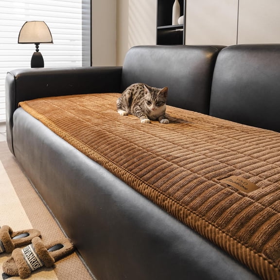 Couch Covers for Dogs, Velvet Dog Couch Cover, Pet Couchs Covers for Loveseat, Couchs Protector for Dogs, Sofa Cover for Pets Washable(1PC, Dark Brown, 28"71", 2-3 Seater)