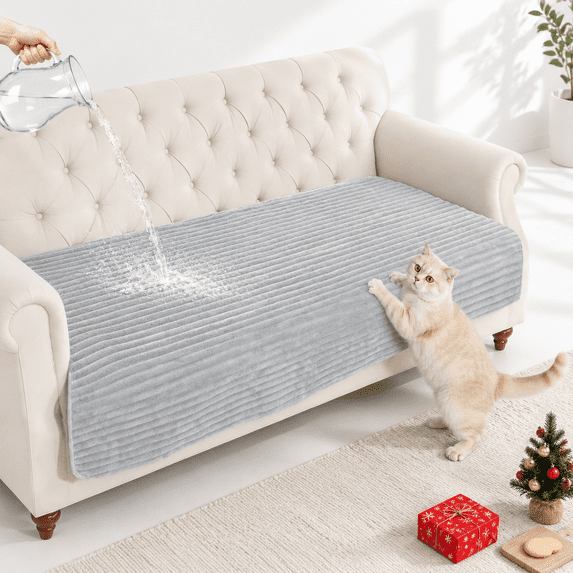 Couch Covers For Dogs Waterproof Flannel Striped Sofa Cover Pet ...