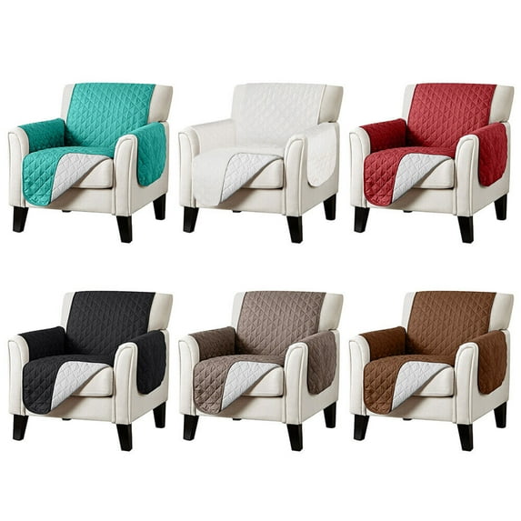 Couch Covers, Tear and Stain Resistant Slipcover, Quilted 22” Sofa Cover, Durable Furniture Protector with Elastic Straps, Black