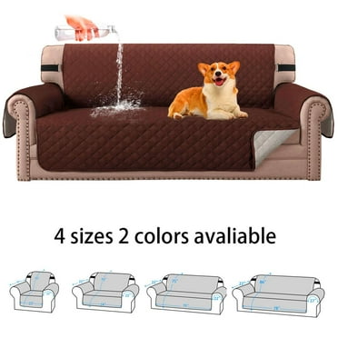 Couch Covers, Waterproof Sofa Cover 3 Cushion Couch Machine Washable, Omewoold Couch Cushion Covers Non Slip Furniture Protector Slipcover for Pets Dogs Kids Living Room (Brown, 70")