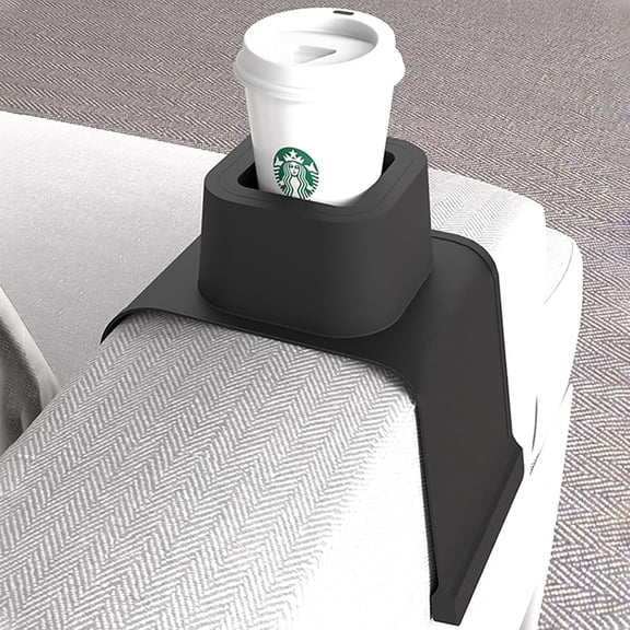 Couch Cup Holder, Anti-Spill Sofa Cup Holder Silicone Couch Coaster, Suitable for Sofa Recliner Armchairs, Gifts for Mom, Dad, Husband, Grandma, Grandpa, Black