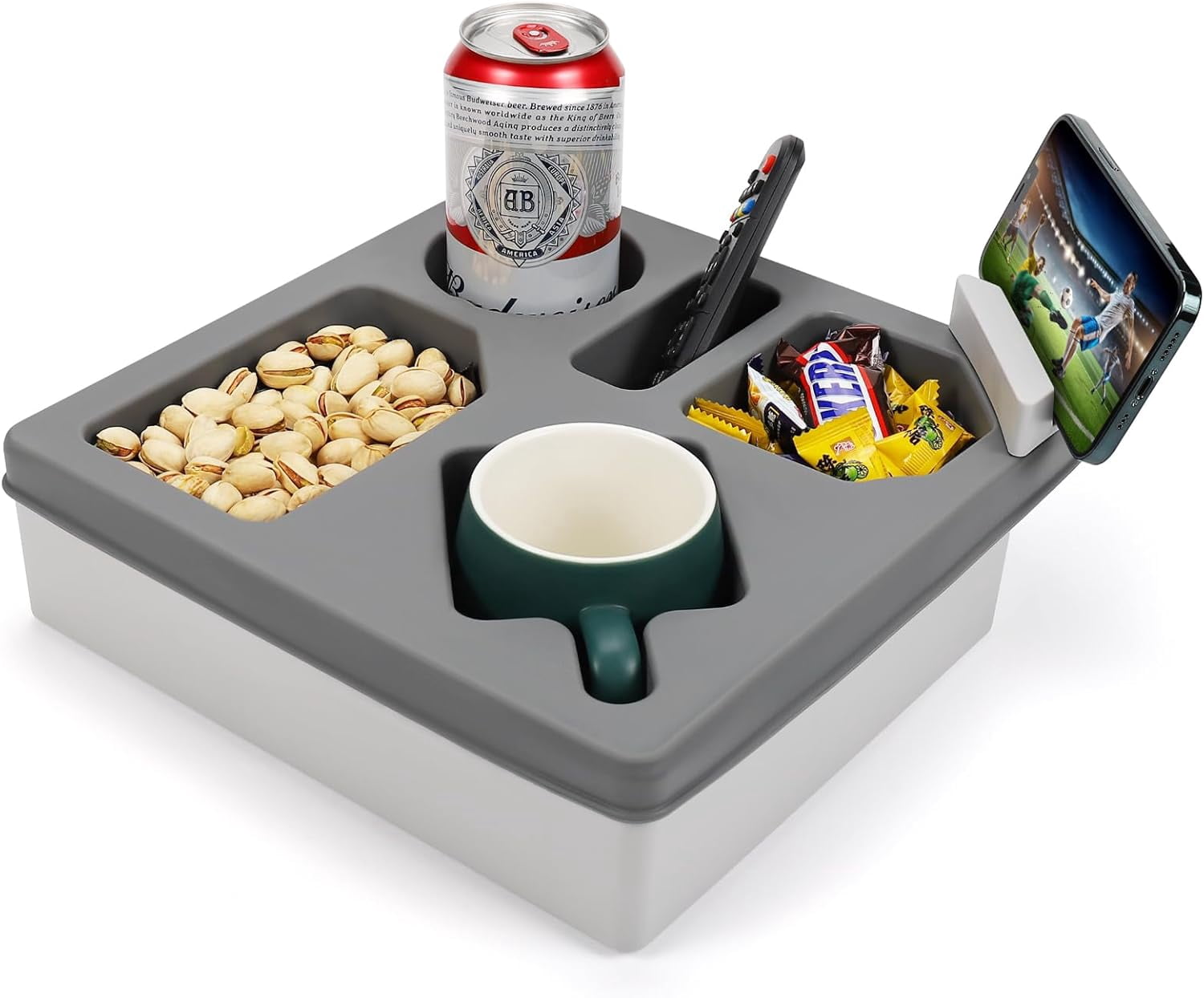 Couch Cup Holder Tray, Silicone Sofa Couch Caddy for Bed Car Seat Beach ...