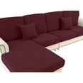 thumbnail image 1 of Couch Cushion Covers for Sectional Sofa L Shape Washable Separate Seat Chaise Couch Cover Stretch Sofa Slipcovers with 2 Pcs Pillowcases(2 Seater + 1 Chaise, Burgundy), 1 of 12