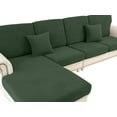 thumbnail image 1 of Couch Cushion Covers for Sectional Sofa L Shape Washable Separate Seat Chaise Couch Cover Stretch Sofa Slipcovers with 2 Pcs Pillowcases(3 Seater + 1 Chaise, Green), 1 of 12