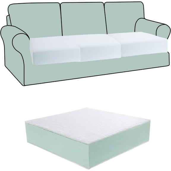 Couch Cushion Replacement Wrapped with Polyester Batting, High Density Couch Cushions Inserts with Dacron Fiber Layer,Upholstery Cushion Padding with Removable Cover,5 inch Thick,22"x22"