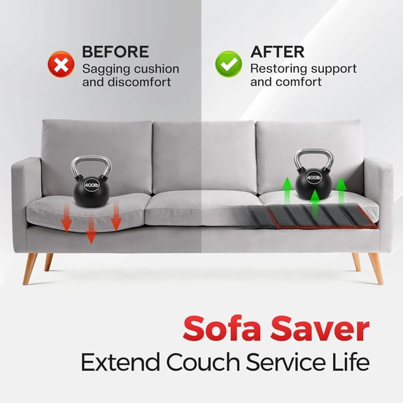 Couch Cushion Support Board, Repairs Sagging Loveseat Sofa, Ready to Use, 21.5" x 48", Heavy-Duty Solid Wood Board, Safe Corner, Sinking Couch & Sofa Fix Saver