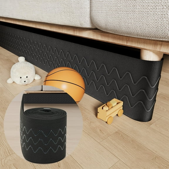 Under Couch Guards Toy Blocker - Strap Barrier for Under Sofa, Bed & Furniture Bottom Stop Things from Going Under | Easy to Install Gap Bumper Stopper for Toys (13 Ft by 5 Inch)