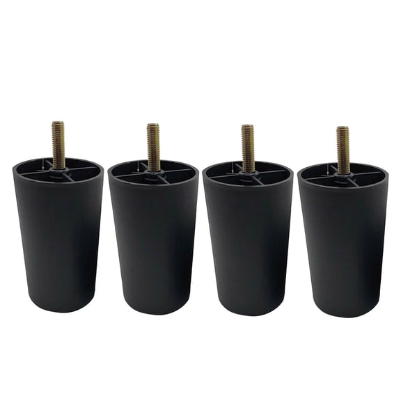 Couch Legs,4 Inch Threaded Screw Furniture Replacement Leg,Circular Sectional Ottoman Sofa Replacement Furniture Feet,4PC Circular Plastic Sofa Couch Support Feet Set for Sofa,Table,Bench,Bed