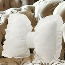 Couch Pillows for Living Room, Bow Pillow, Bow Shaped Pillow Decorative, Pinky Bow Pillow, Lace Bowknot Throw Pillow, Cute Bow Shaped Pillows for Sofa Couch Bed Living Room Bedroom (White)