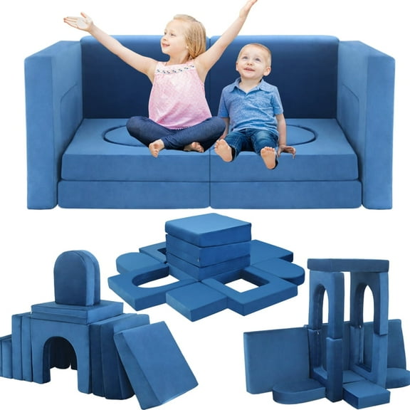 Couch Play Modular Kids Play Couch Child Convertible Building Fort Sofa and Cushion Toddler DIY Floor Sofa for Sleeping Playroom Bedroom