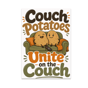 Couch Potatoes Unite on the Couch - Weekend Relaxation Decor - 13x19 Poster Print