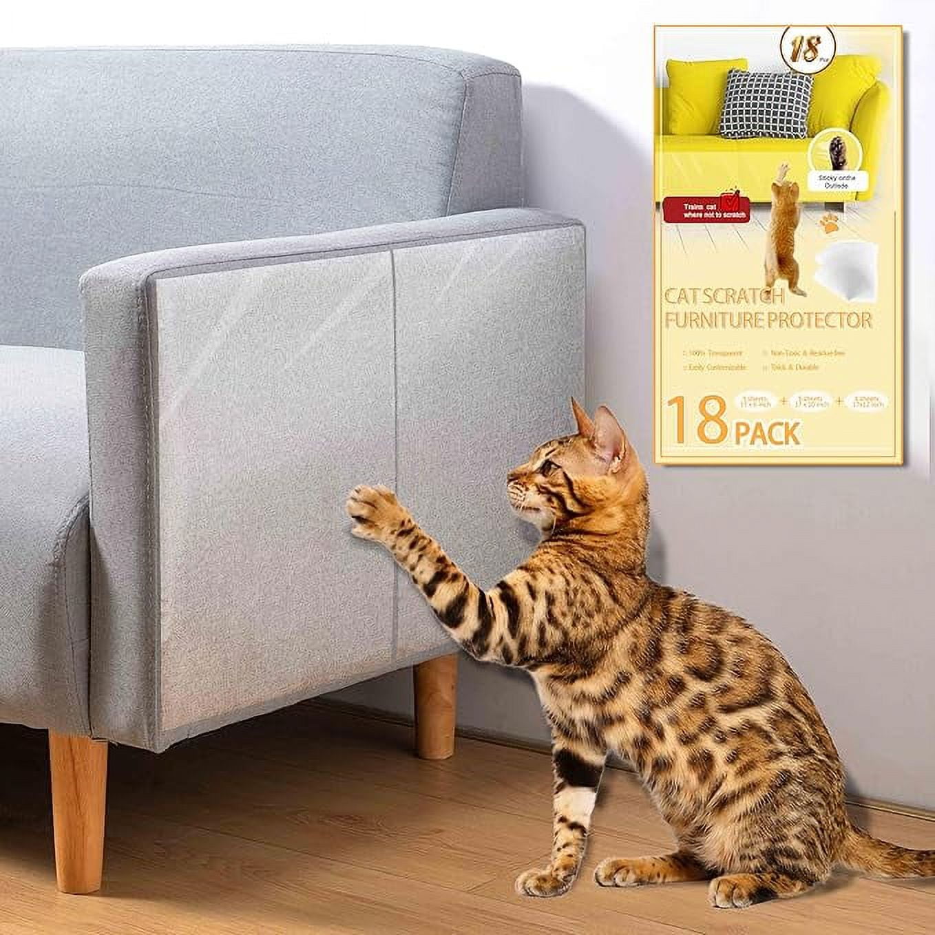 Couch Protector for Cats 18 Pack Double Sided Sofa Anti Scratching Sticky Tape Cat Scratch Deterrent Tape Corner Anti Cat Scratch Furniture Protectors from Cats Cat Training Tape Walmart
