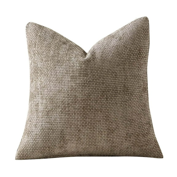 Couch Throw Pillow Cover 18x18 Inch Neutral Soft Decorative Chenille Pillow Cover Farmhouse Boho Cushion Cover for Mid Century Modern Home Decor Sofa Bedroom Living Room,1PC