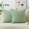 thumbnail image 1 of Couch Throw Pillow Covers 26x26 Throw Pillows Set of 2 Super Soft Corduroy Large Euro Sham for Bedroom Summer Decor, 26 x 26 inch, Sage Green, 1 of 13