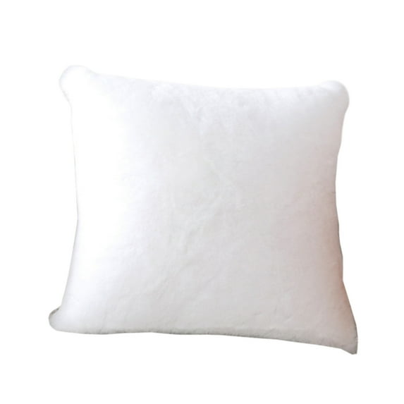 Couch Throw Pillow White, Lumbar Support Pillow Decorative, Faux Fur Pillow, Extra Soft Throw Pillow, Machine Washable - Perfect for Living Room, Bedroom, or Guest Room (With Core)