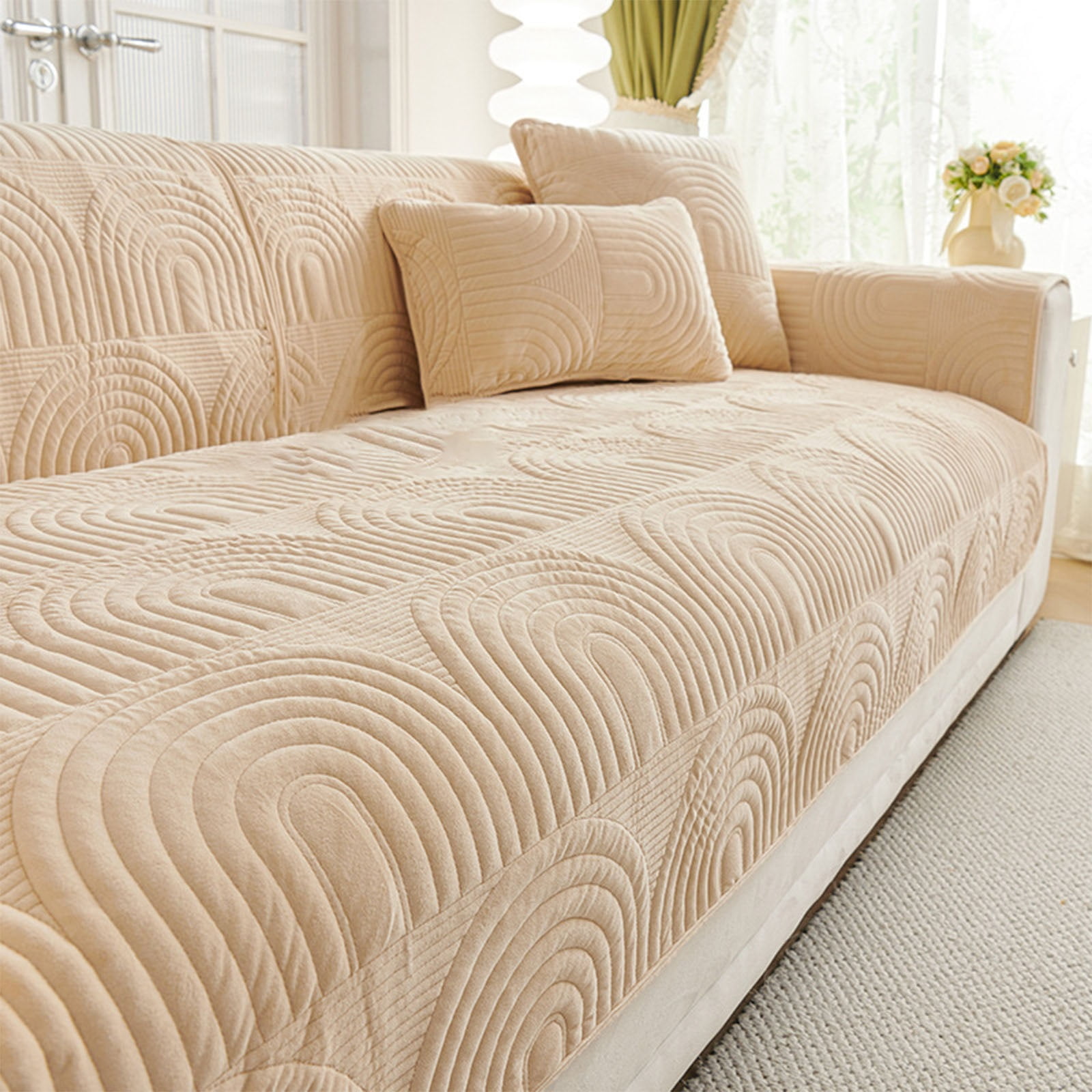Couch cover, sofa cushions blanket, cream washable sofa cover, sofa protector, fluffy soft carpet, couch throw blanket, sofa cover, sofa throw, non-slip sofa couch sofa throws