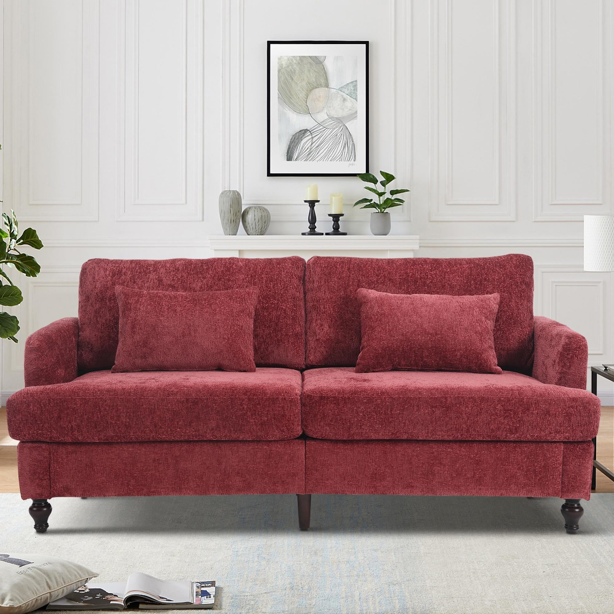 Couches and Sofas, 68.9"L Loveseat Furniture, Chenille Upholstered Sofa ...