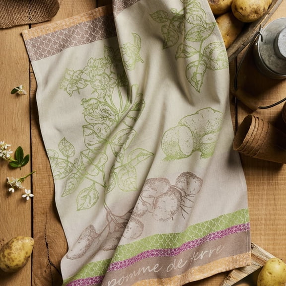 Coucke French Cotton Jacquard Towel, La Pomme de Terre, 20-Inches by 30-Inches, 100% Cotton