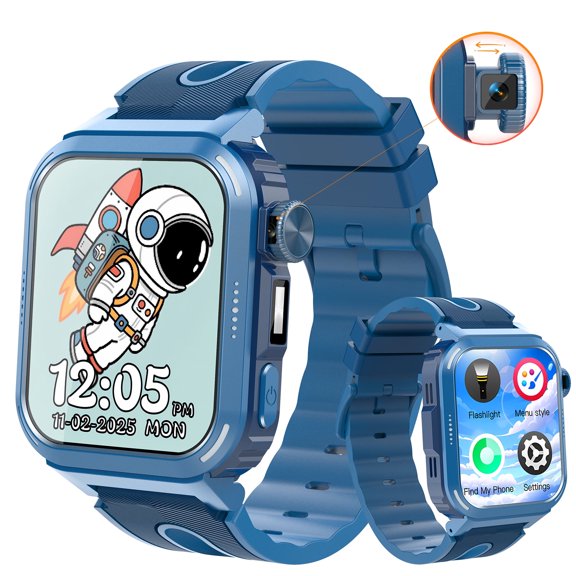Coucur Kids Game Smart Watch for Kids with 14 Puzzle Games HD Touch Screen Music Player Pedometer Alarm Clock Calculator Flashlight 12/24hr Kid Watch Gift for 4-12 Year Old Boys Toys for Kid
