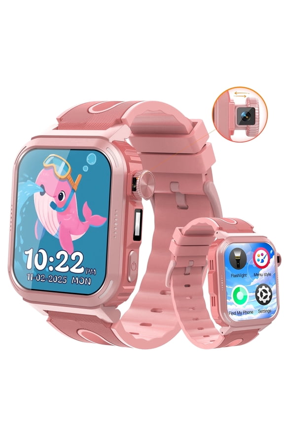 Kids Smart Watch with Classroom Mode, 1.83 HD Touch Screen Smartwatch for Kids, Learn Cards, Camera, Music Player, 14 Puzzle Games, 100 Sports Modes, IP68 Waterproof, Best Gift for Kid
