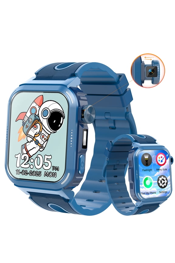 Kids Game Smart Watch for Kids with 14 Puzzle Games HD Touch Screen Music Player Pedometer Alarm Clock Calculator Flashlight 12/24hr Kid Watch Gift for 4-12 Year Old Boys Toys for Kid