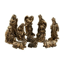 CoudarTitie 11 Pcs Christmas Nativity Figurines Set, Mini Nativity Scene, Home Decor, Statue Bronze