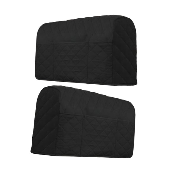 CoudarTitie 2 Pack Sofa Armrest Covers with Pocket Washable Non-Slip Removable Couch Armrest Black