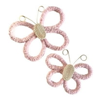 CoudarTitie 2 Pieces Butterfly Wall Art Decor Boho Decorative Modern Wall Hanging Decoration Pink